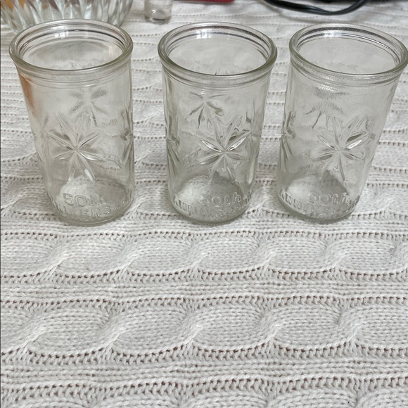 Ball Other - 3 VTG Ball Jelly juice jar/glasses, 50th anniversary Ball 1933 to 1983 starburst